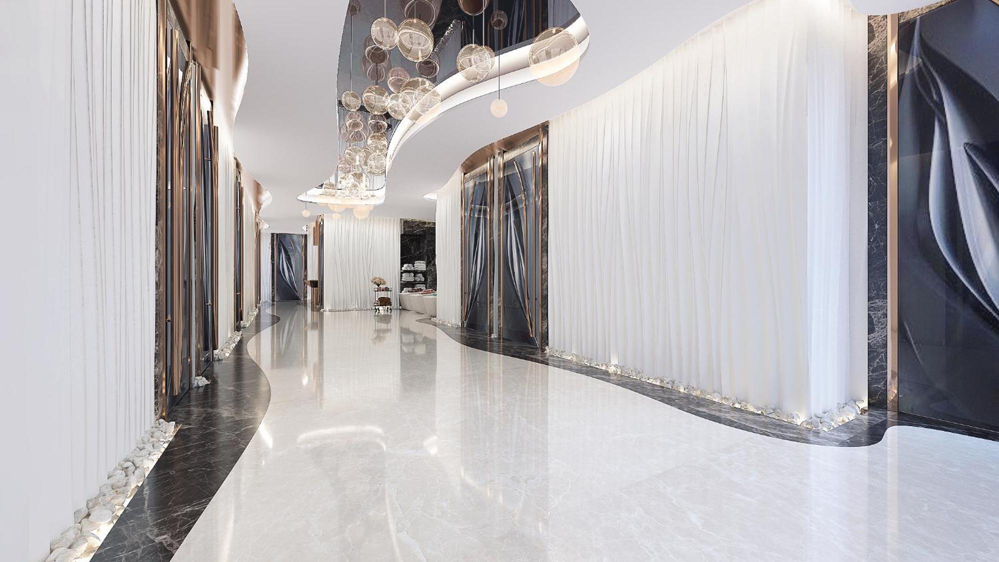 Royal M Al Aqah Beach Resort By Gewan Ngoại thất bức ảnh Interior of the hotel